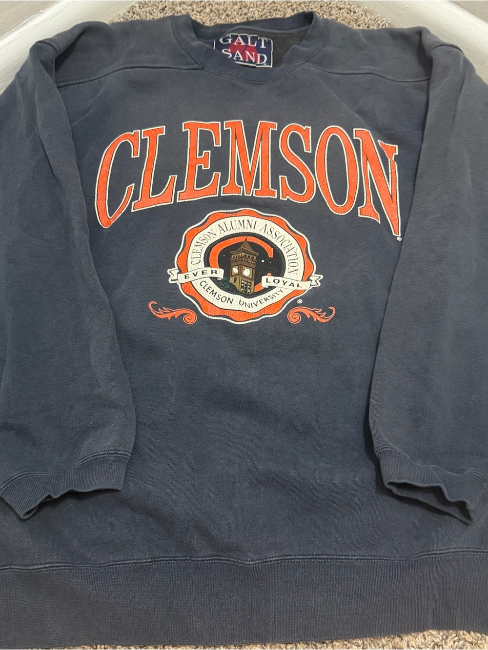 Vintage Navy Blue Clemson University Alumni Crewneck Sweatshirt